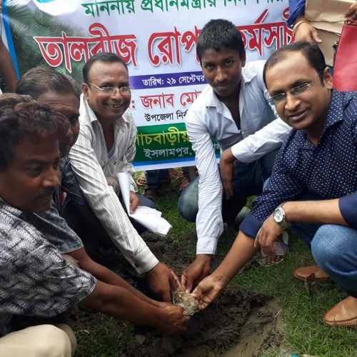 ইসলামপুরে বজ্রপাত রুখতে সেচ্ছায় দেড় হাজার তালবীজ রোপন